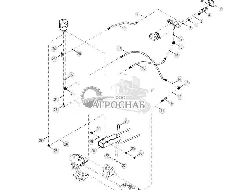 Трубопроводы механизмов наклона и бокового смещения отвала, Grade Pro - ST764383 728.jpg